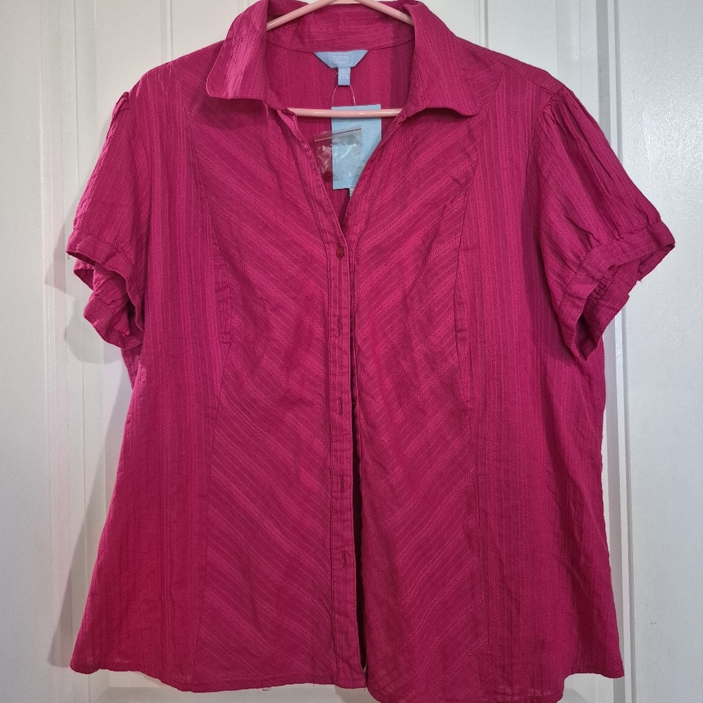 Womens Denver Hayes Button Down Top New Size 2XL